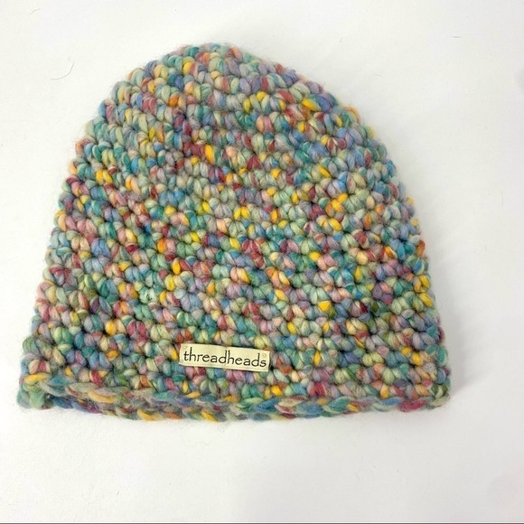 Threadheads multi color chunky knit beanie winter hat - Picture 1 of 3